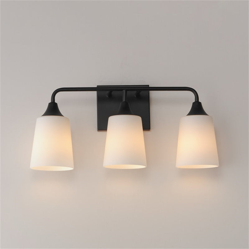 Maxim Lighting Hudson 3 Light 9.75" Bath Vanity, Black/Satin White