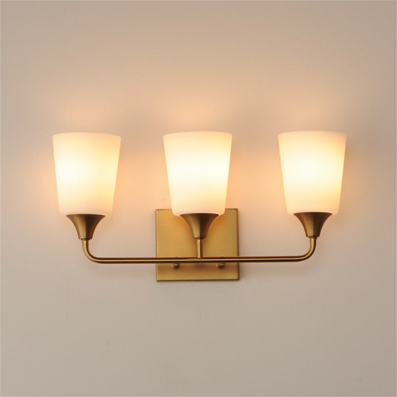 Maxim Lighting Hudson 3Lt 9.75" Bath Vanity, Aged Brass/Satin White