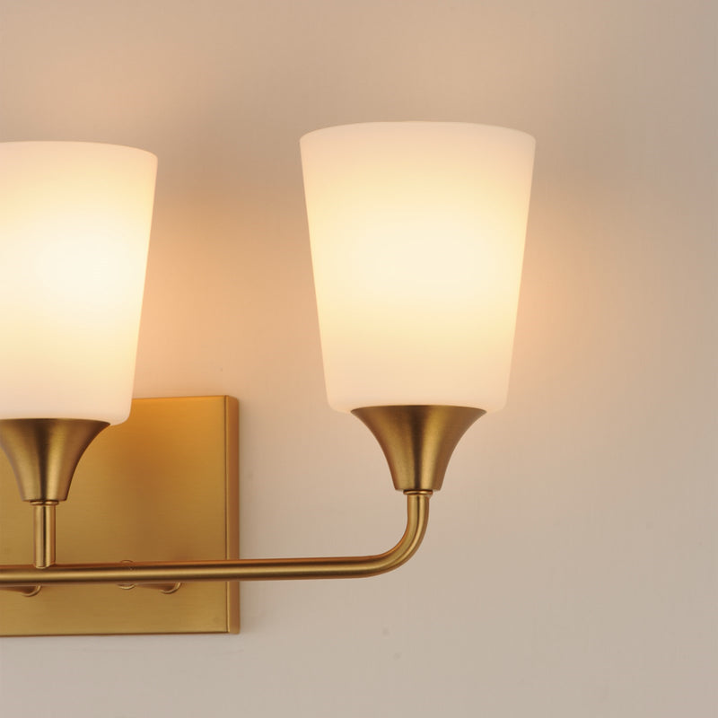 Maxim Lighting Hudson 3Lt 9.75" Bath Vanity, Aged Brass/Satin White