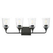 Maxim Lighting Hudson 4 Light 9.75" Bath Vanity, Black/Clear - 12884CLBK