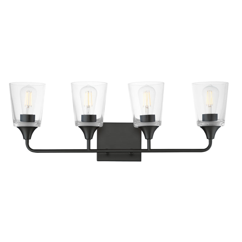 Maxim Lighting Hudson 4 Light 9.75" Bath Vanity, Black/Clear