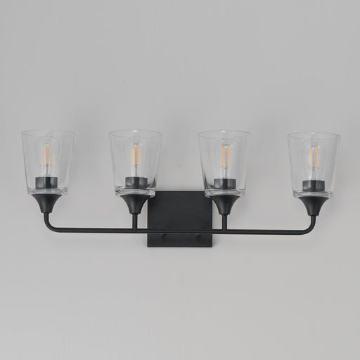 Maxim Lighting Hudson 4 Light 9.75" Bath Vanity, Black/Clear