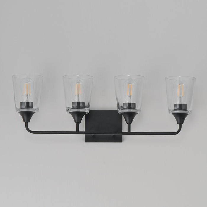 Maxim Lighting Hudson 4 Light 9.75" Bath Vanity, Black/Clear