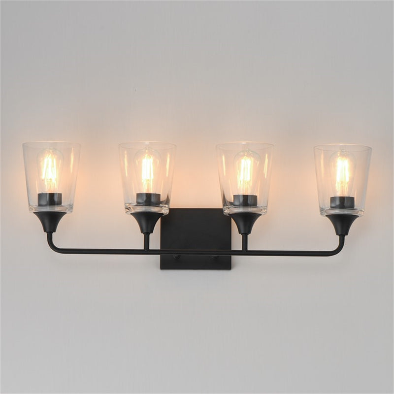 Maxim Lighting Hudson 4 Light 9.75" Bath Vanity, Black/Clear