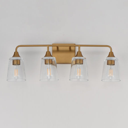 Maxim Lighting Hudson 4Lt 9.75" Bath Vanity, Aged Brass/Clear