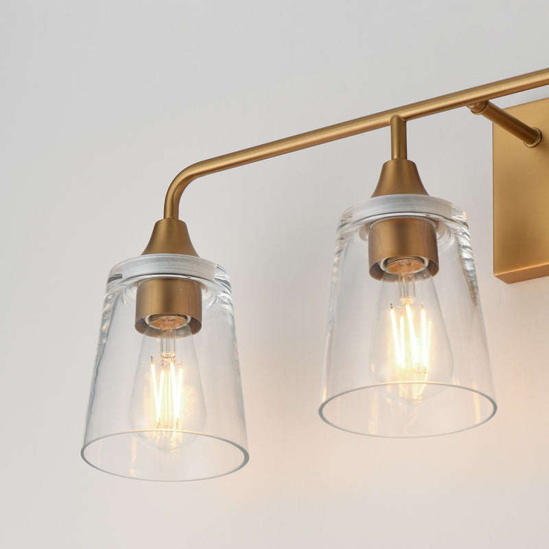 Maxim Lighting Hudson 4Lt 9.75" Bath Vanity, Aged Brass/Clear