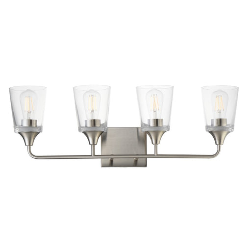 Maxim Lighting Hudson 4 Light 9.75" Bath Vanity, Satin Nickel/Clear - 12884CLSN