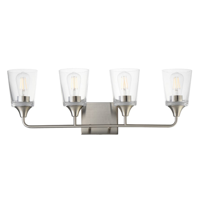 Maxim Lighting Hudson 4 Light 9.75" Bath Vanity, Satin Nickel/Clear - 12884CLSN