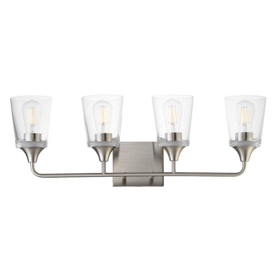 Maxim Lighting Hudson 4 Light 9.75" Bath Vanity, Satin Nickel/Clear - 12884CLSN