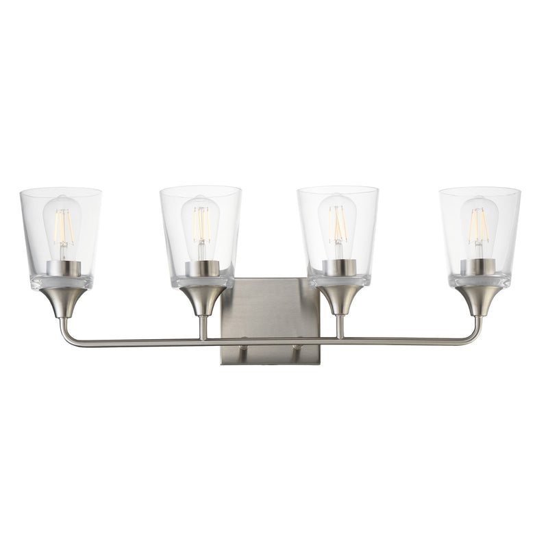 Maxim Lighting Hudson 4 Light 9.75" Bath Vanity, Satin Nickel/Clear