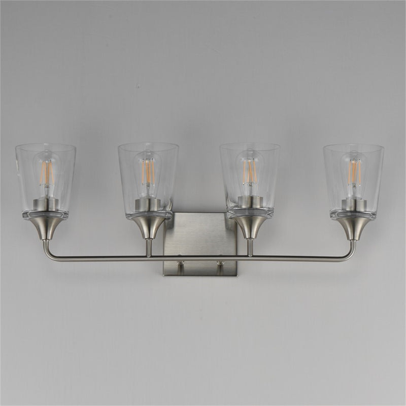 Maxim Lighting Hudson 4 Light 9.75" Bath Vanity, Satin Nickel/Clear