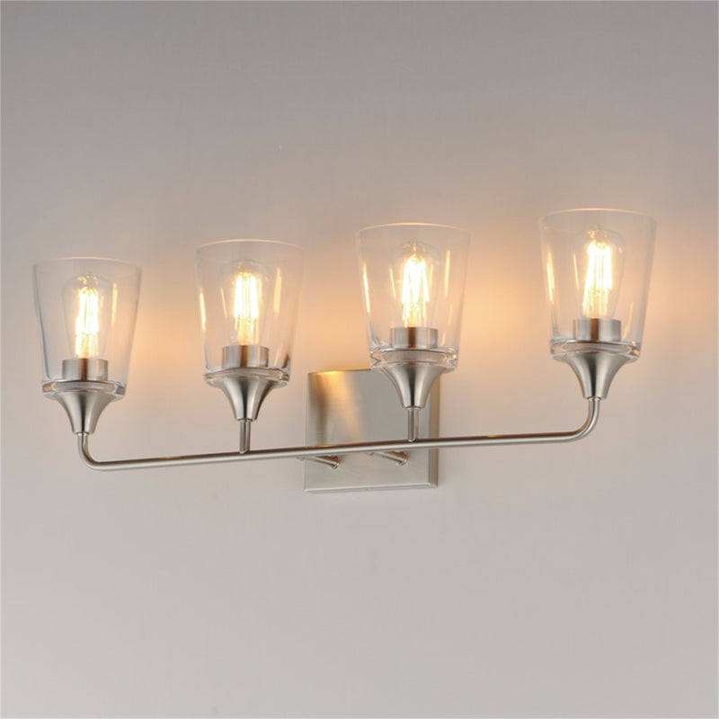 Maxim Lighting Hudson 4 Light 9.75" Bath Vanity, Satin Nickel/Clear