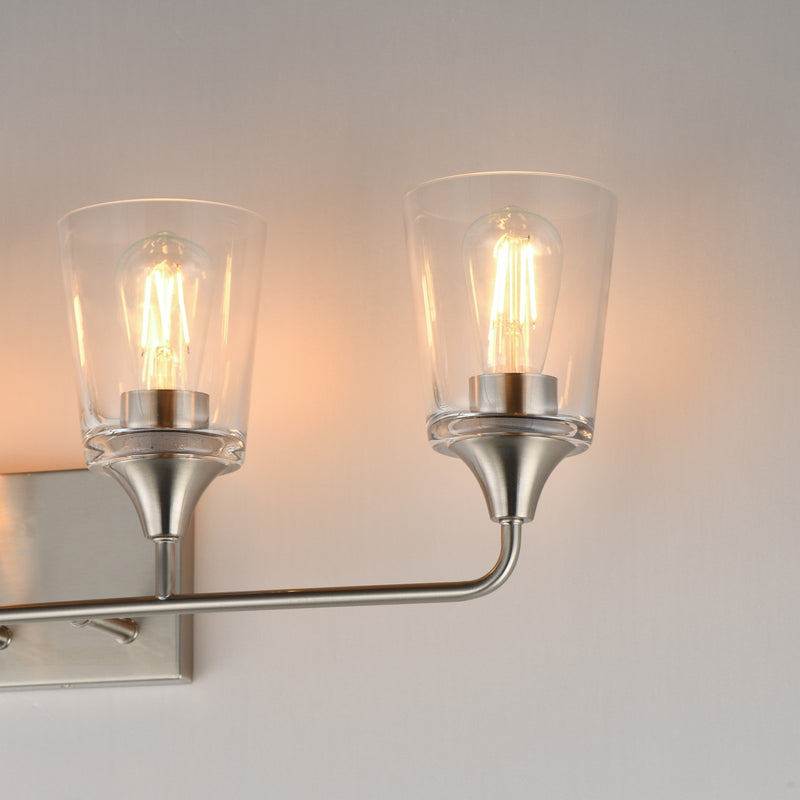 Maxim Lighting Hudson 4 Light 9.75" Bath Vanity, Satin Nickel/Clear