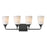 Maxim Lighting Hudson 4 Light 9.75" Bath Vanity, Black/Satin White - 12884SWBK