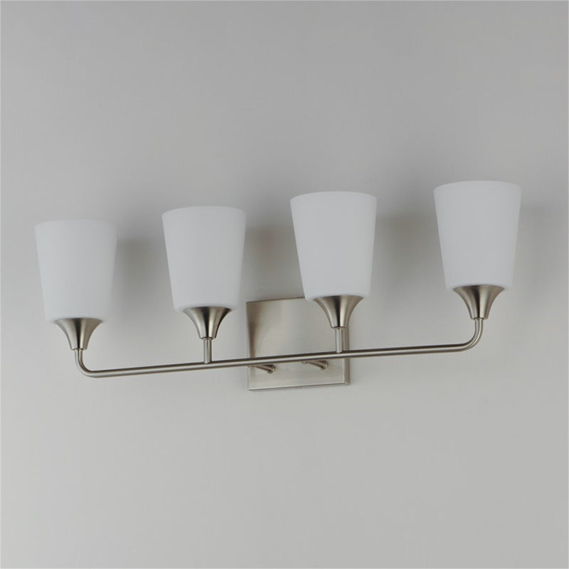 Maxim Lighting Hudson 4Lt 9.75" Bath Vanity, Nickel/White