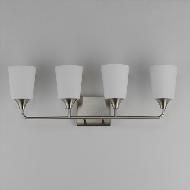 Maxim Lighting Hudson 4Lt 9.75" Bath Vanity, Nickel/White