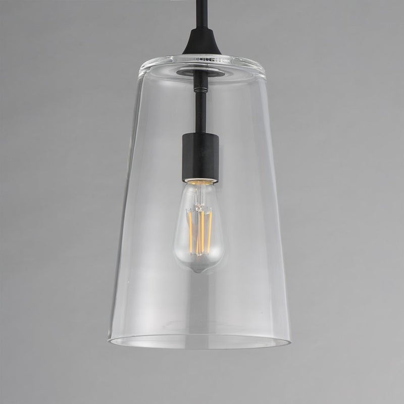 Maxim Lighting Hudson 1 Light 14.5" Single Pendant, Black/Clear