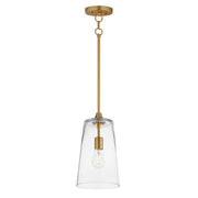 Maxim Lighting Hudson 1Lt 14.5" Single Pendant, Aged Brass/Clear - 12886CLNAB