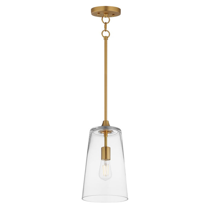 Maxim Lighting Hudson 1Lt 14.5" Single Pendant, Aged Brass/Clear - 12886CLNAB