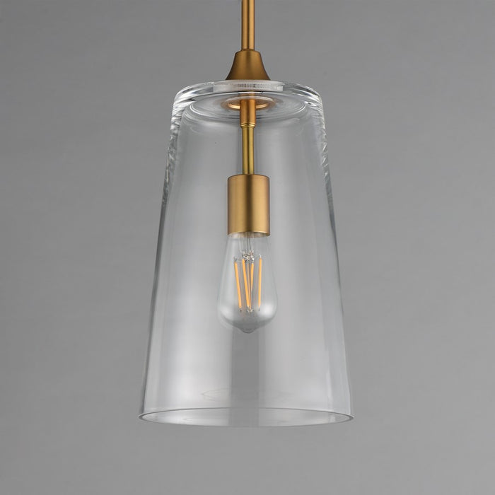 Maxim Lighting Hudson 1Lt 14.5" Single Pendant, Aged Brass/Clear