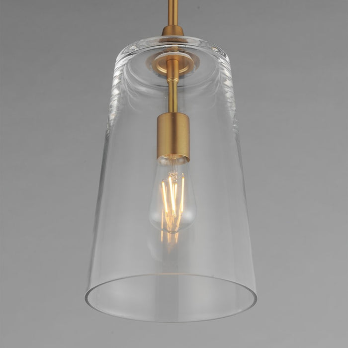 Maxim Lighting Hudson 1Lt 14.5" Single Pendant, Aged Brass/Clear