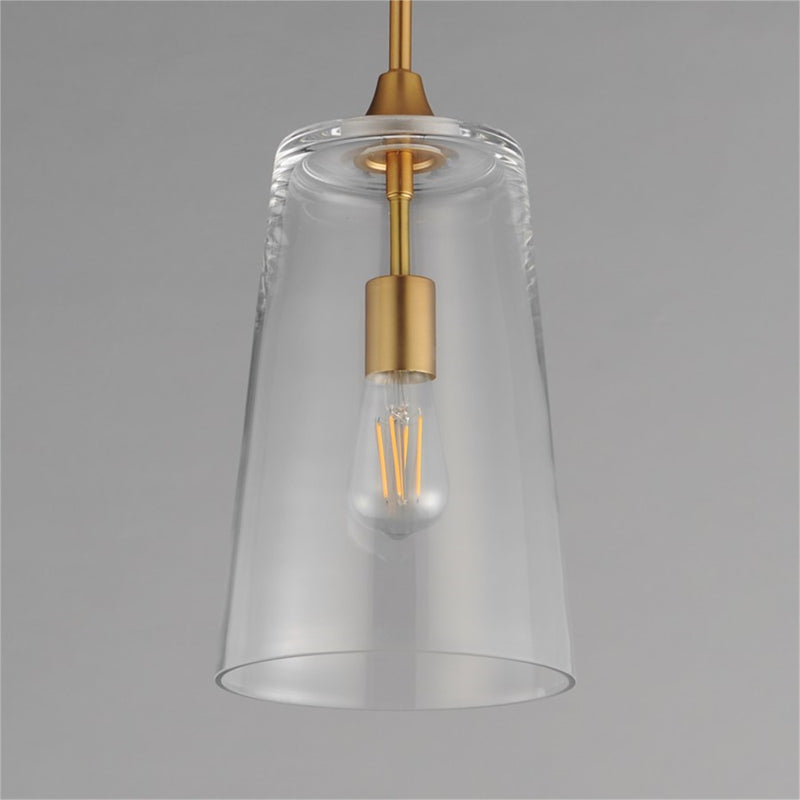 Maxim Lighting Hudson 1Lt 14.5" Single Pendant, Aged Brass/Clear