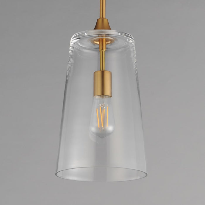 Maxim Lighting Hudson 1Lt 14.5" Single Pendant, Aged Brass/Clear