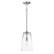 Maxim Lighting Hudson 1Lt 14.5" Single Pendant, Satin Nickel/Clear - 12886CLSN