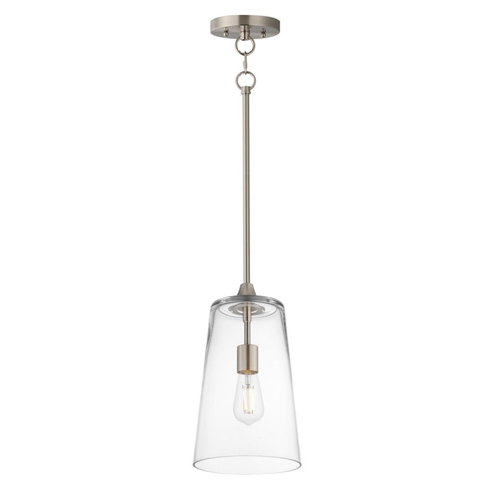 Maxim Lighting Hudson 1Lt 14.5" Single Pendant, Satin Nickel/Clear - 12886CLSN