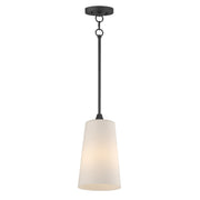 Maxim Lighting Hudson 1Lt 14.5" Single Pendant, Black/Satin White - 12886SWBK