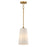 Maxim Lighting Hudson 1Lt 14.5" Single Pendant, Brass/White - 12886SWNAB
