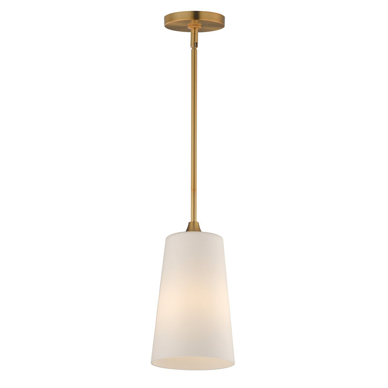 Maxim Lighting Hudson 1Lt 14.5" Single Pendant, Brass/White