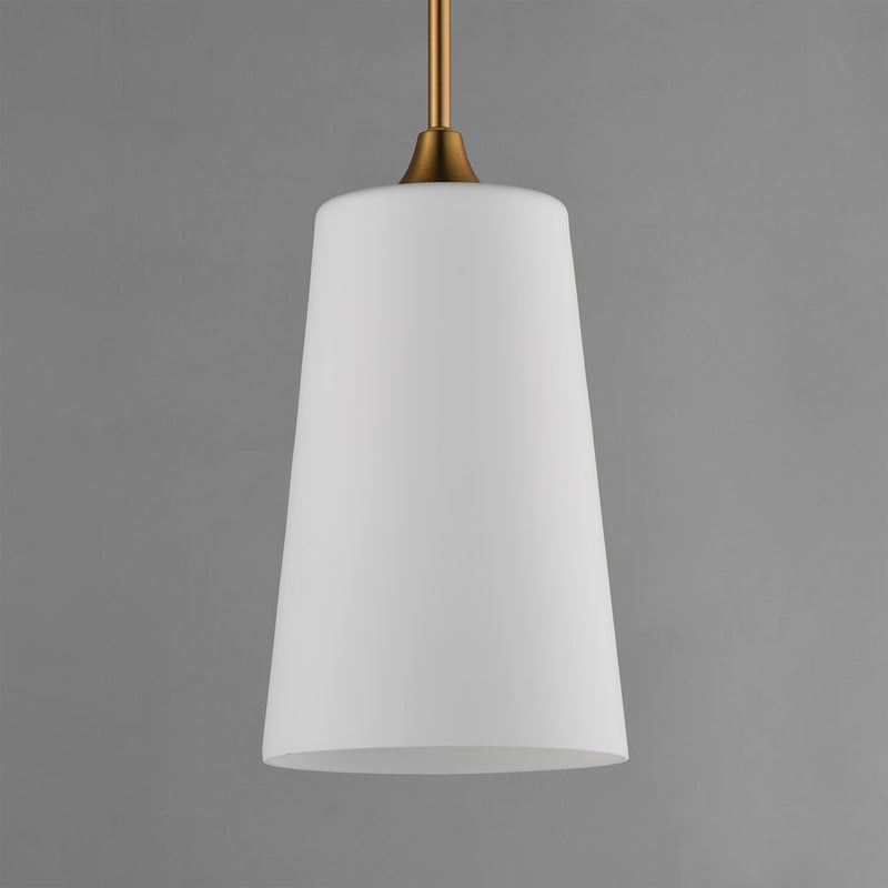 Maxim Lighting Hudson 1Lt 14.5" Single Pendant, Brass/White
