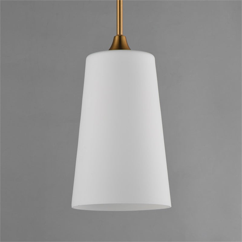 Maxim Lighting Hudson 1Lt 14.5" Single Pendant, Brass/White
