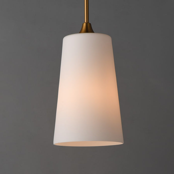 Maxim Lighting Hudson 1Lt 14.5" Single Pendant, Brass/White