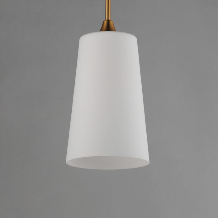 Maxim Lighting Hudson 1Lt 14.5" Single Pendant, Brass/White