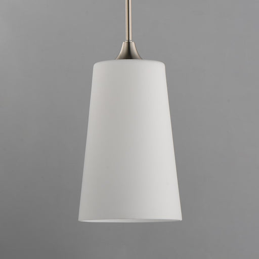 Maxim Lighting Hudson 1Lt 14.5" Single Pendant, Nickel/White