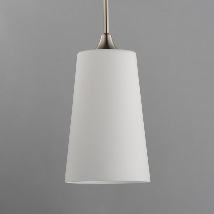 Maxim Lighting Hudson 1Lt 14.5" Single Pendant, Nickel/White