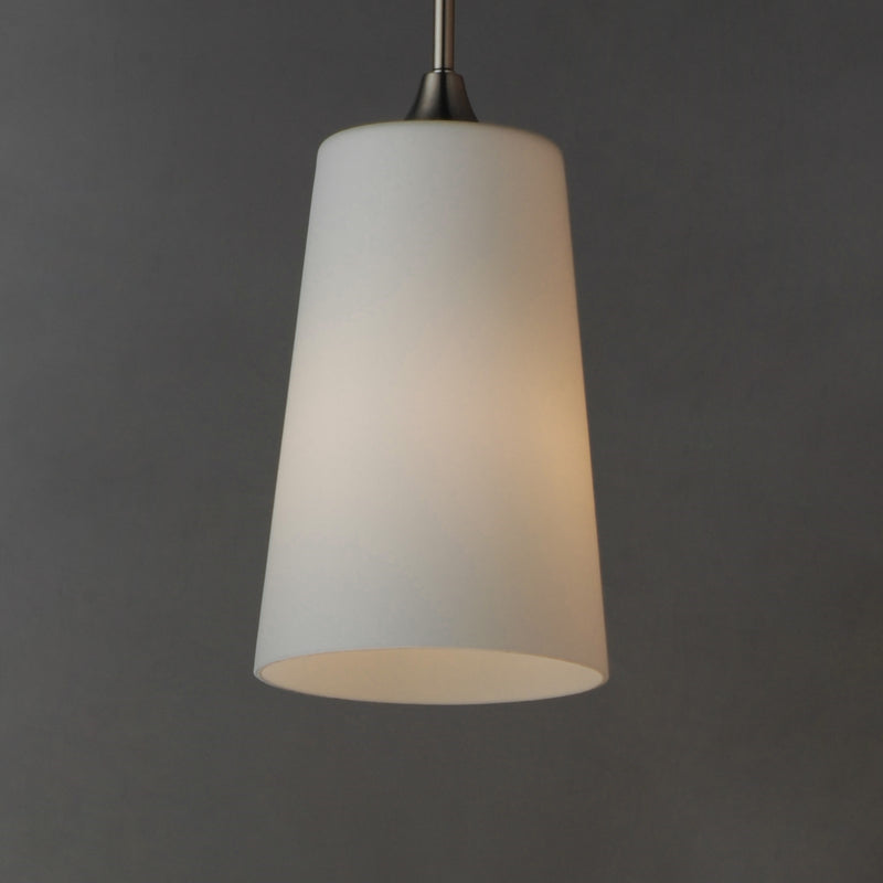 Maxim Lighting Hudson 1Lt 14.5" Single Pendant, Nickel/White