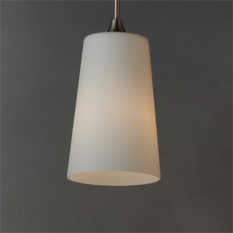 Maxim Lighting Hudson 1Lt 14.5" Single Pendant, Nickel/White