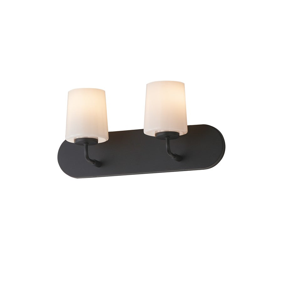 Maxim Lighting Durham 2 Light Bath Vanity, Black - 12892WTBK