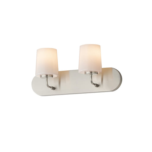 Maxim Lighting Durham 2 Light Bath Vanity, Satin Nickel/White - 12892WTSN