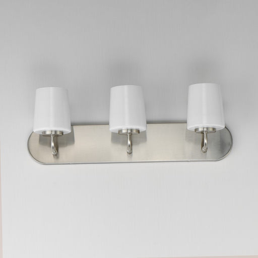 Maxim Lighting Durham 3 Light Bath Vanity, Satin Nickel/White