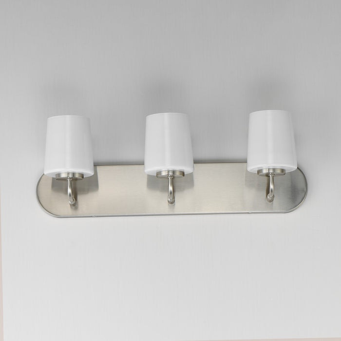 Maxim Lighting Durham 3 Light Bath Vanity, Satin Nickel/White