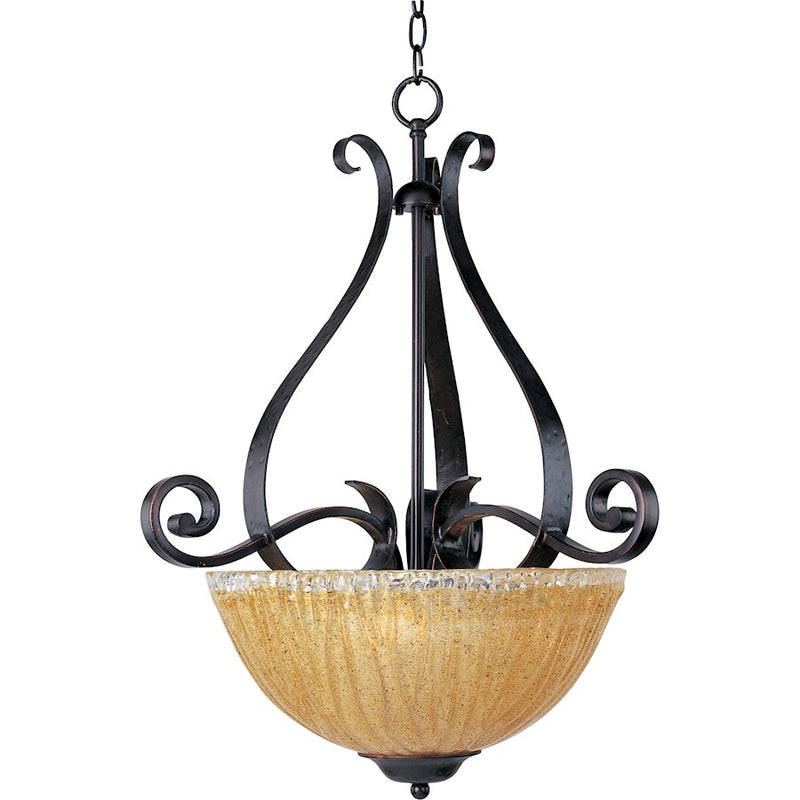 Maxim Barcelona 3-Light Invert Bowl Pendant Rubbed Bronze