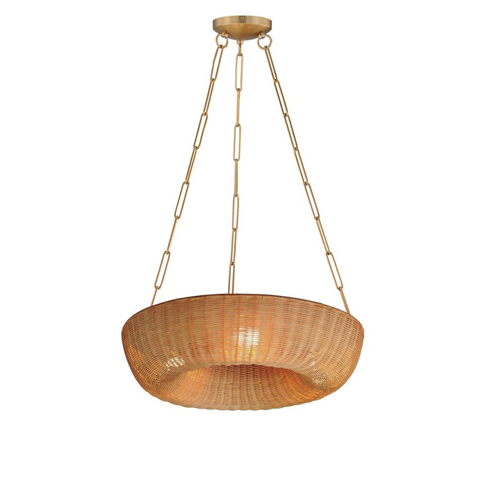 Maxim Lighting Bower 3Lt 35.5" Ring Pendant, Natural Aged Brass - 14312NANAB
