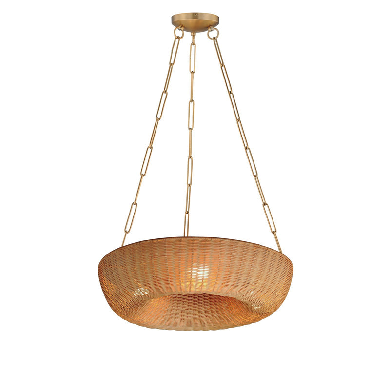 Maxim Lighting Bower 3Lt 35.5" Ring Pendant, Natural Aged Brass