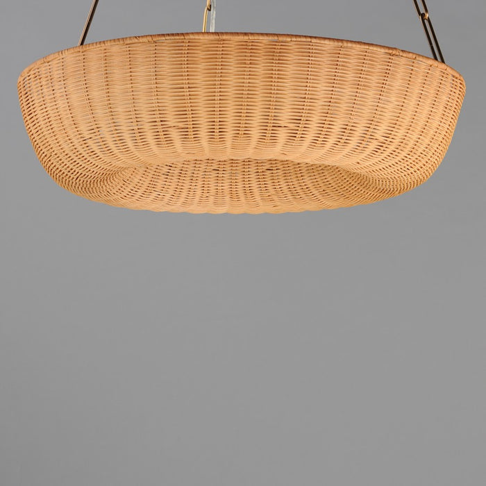 Maxim Lighting Bower 3Lt 35.5" Ring Pendant, Natural Aged Brass