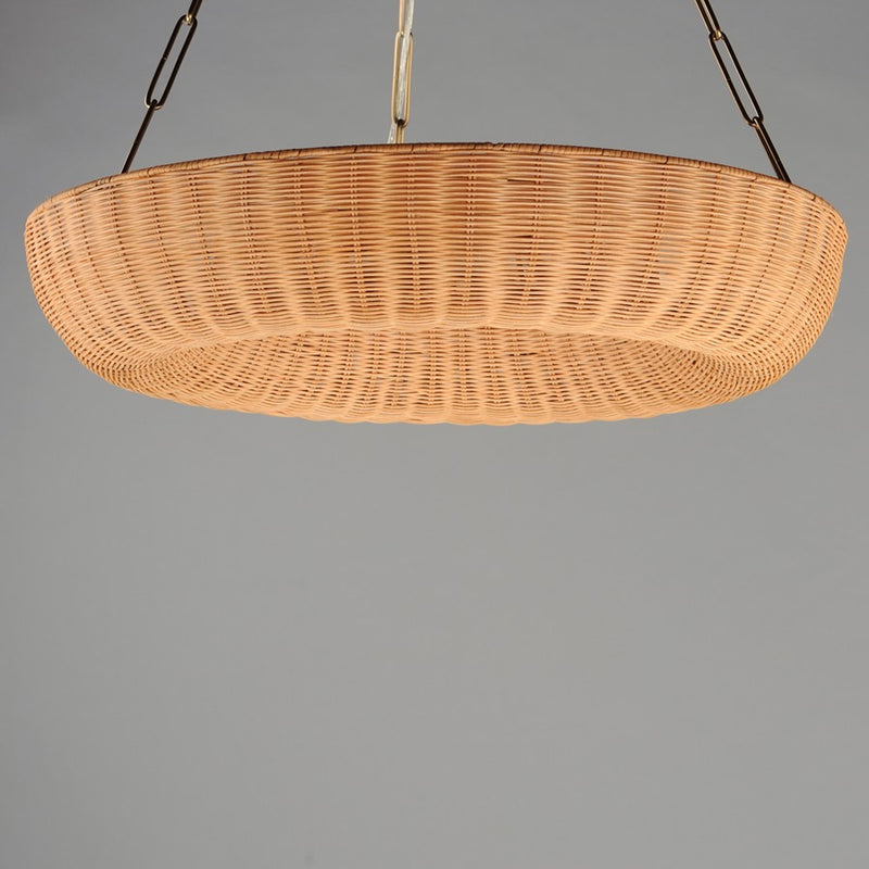Maxim Lighting Bower 5 Light 34" Ring Pendant, Natural Aged Brass
