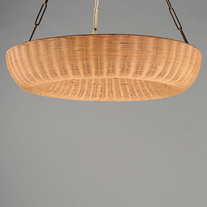 Maxim Lighting Bower 5 Light 34" Ring Pendant, Natural Aged Brass
